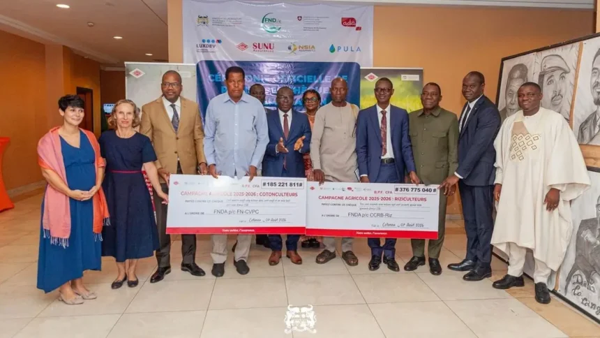 Assurance agricole au Bénin : le riz capte 67 % de l'enveloppe d'indemnisation 2025-2026 1 Bénin : 561,8 millions de FCFA d'indemnisation pour 94 905 producteurs de riz et de coton